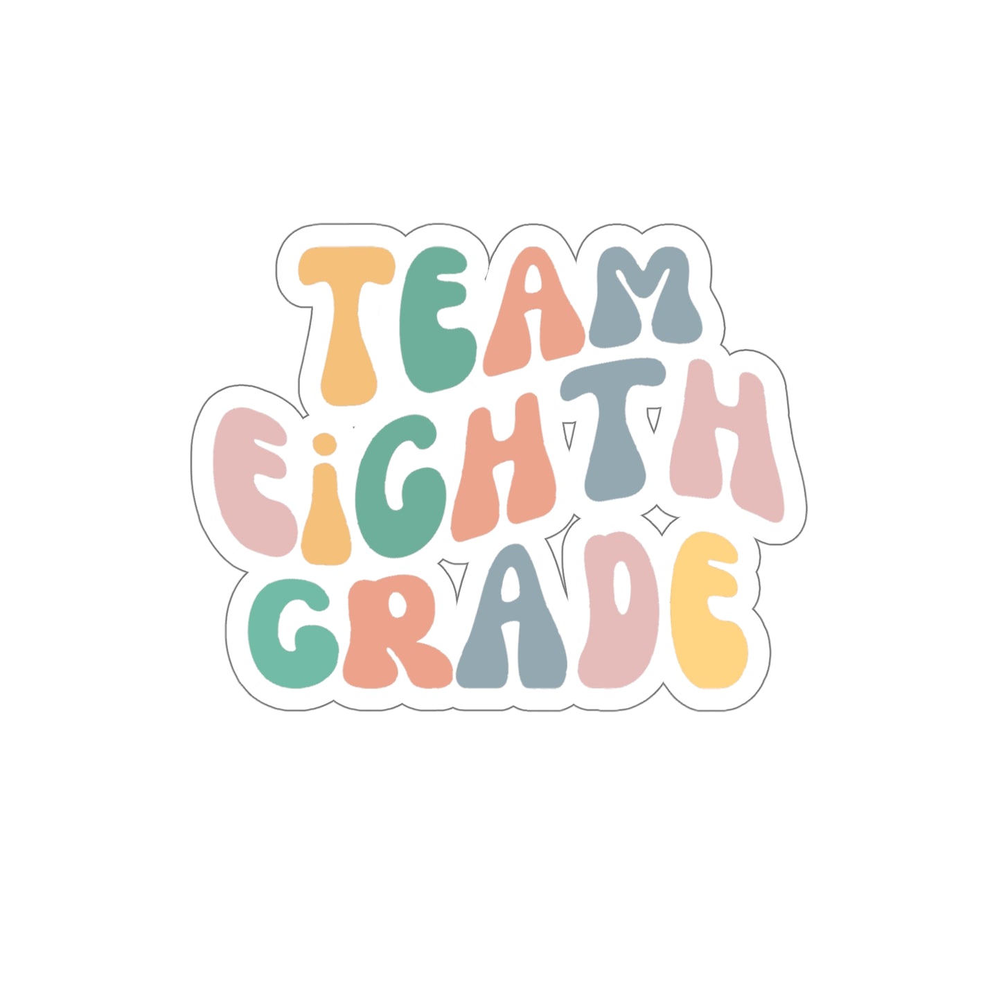 Cool Retro Team Eighth Grade Sticker