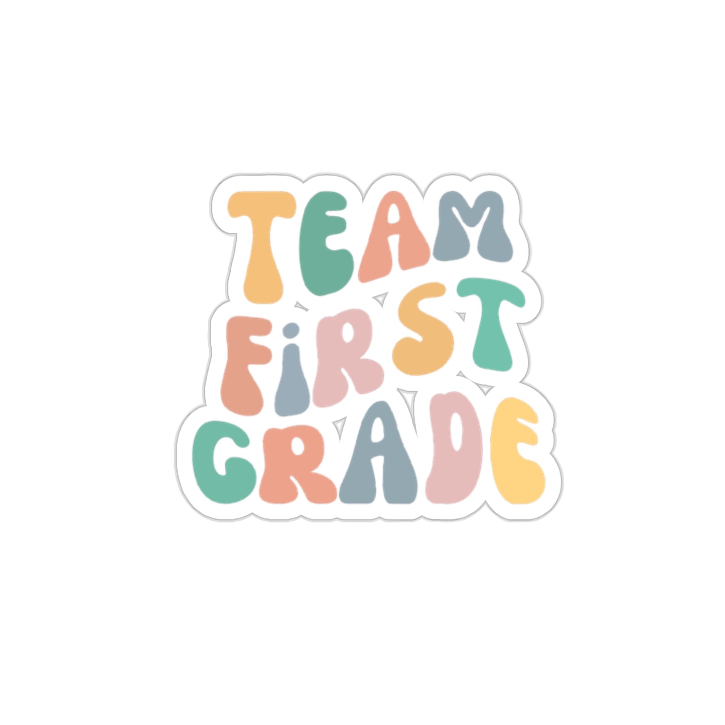 Cool Retro Team First Grade Sticker