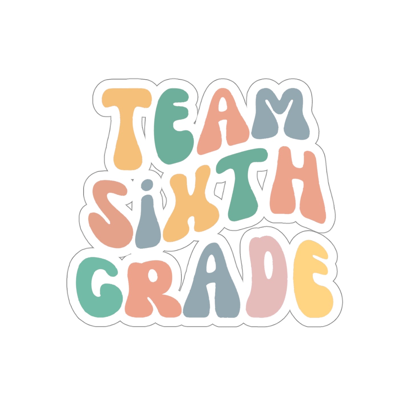 Cool Retro Team Sixth Grade Sticker