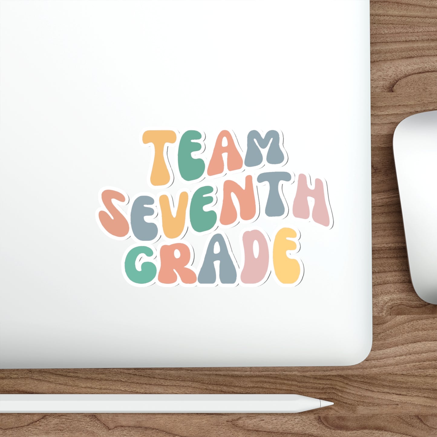 Cool Retro Team Seventh Grade Sticker