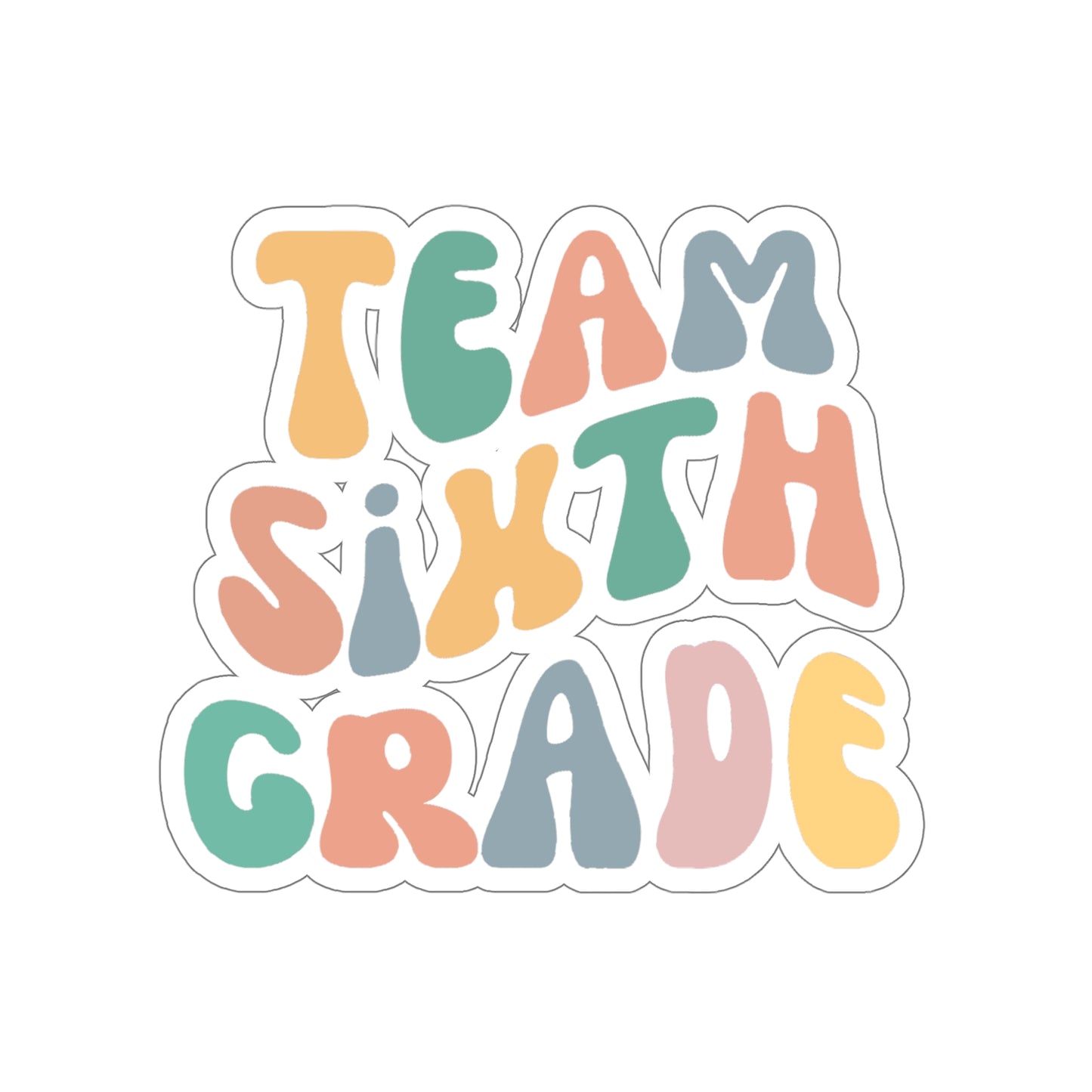 Cool Retro Team Sixth Grade Sticker