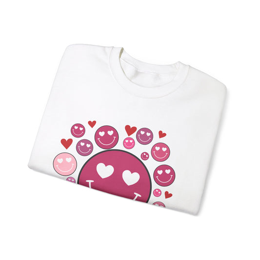 Heart Smiley Faces Crewneck Sweatshirt