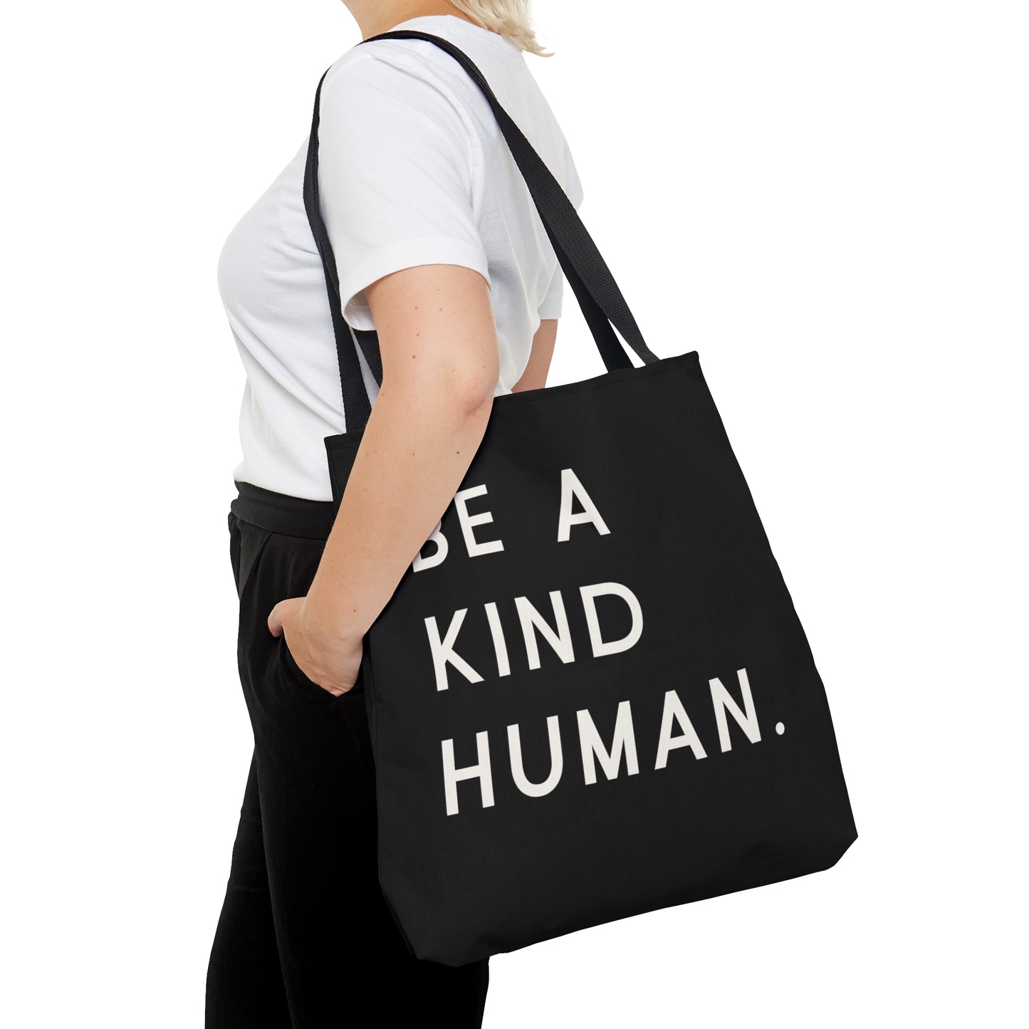 Be a Kind Human Tote. (Black)