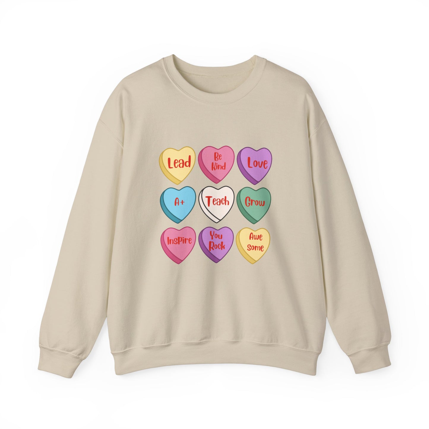 Teacher Conversation Hearts Crewneck Sweatshirt