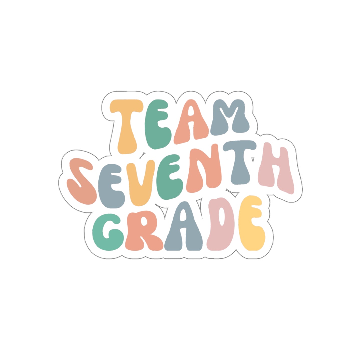 Cool Retro Team Seventh Grade Sticker