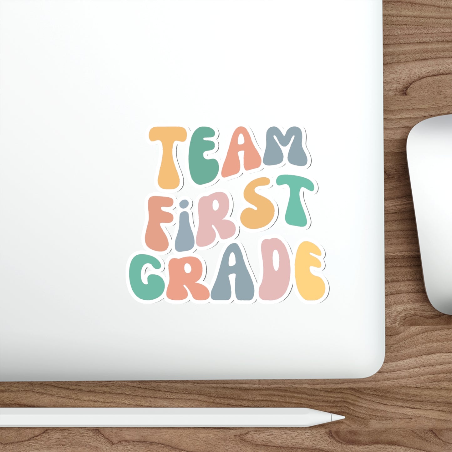 Cool Retro Team First Grade Sticker