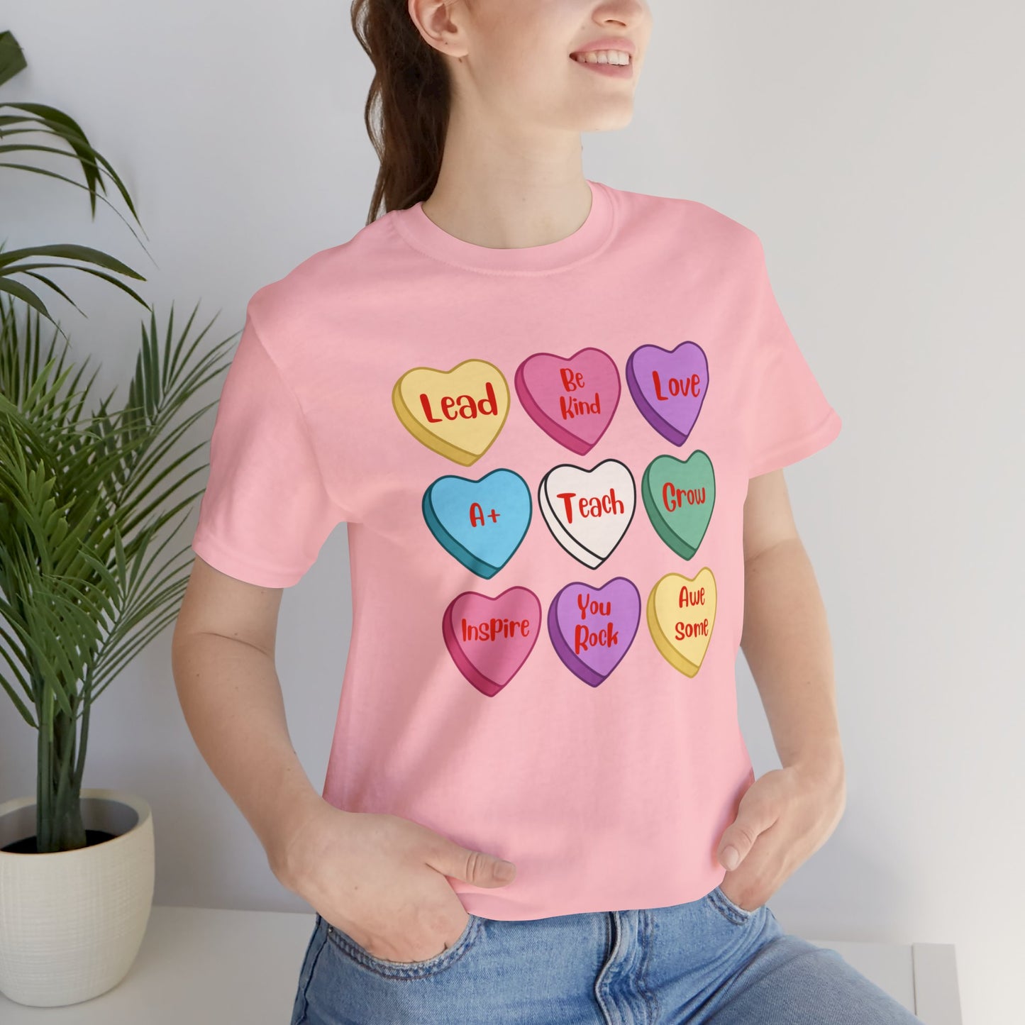 Teacher Conversation Hearts Short Sleeve Tee