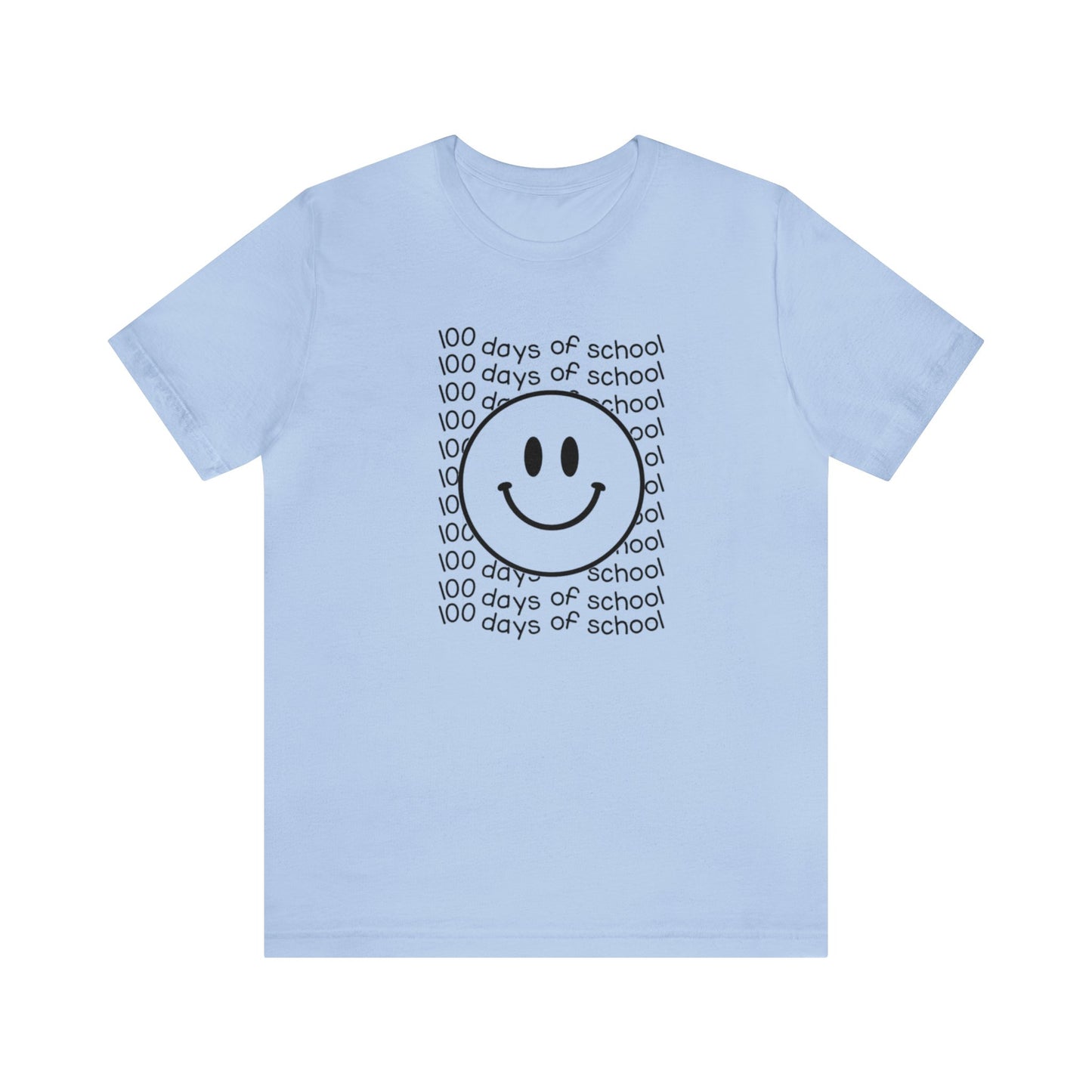 Smiley Face 100 Days of School Short Sleeve Tee