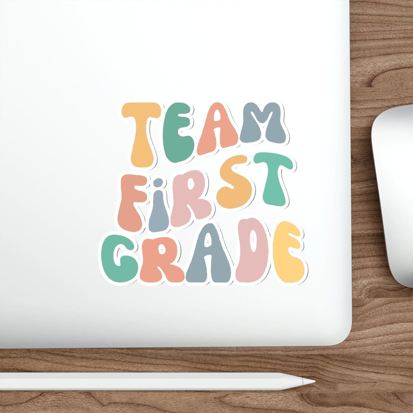 Cool Retro Team First Grade Sticker