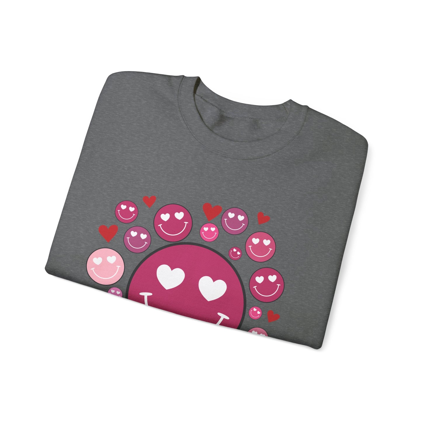 Heart Smiley Faces Crewneck Sweatshirt