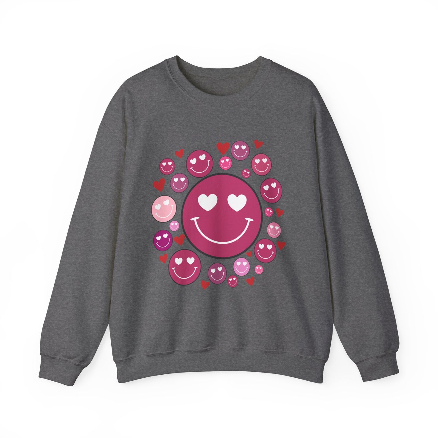 Heart Smiley Faces Crewneck Sweatshirt