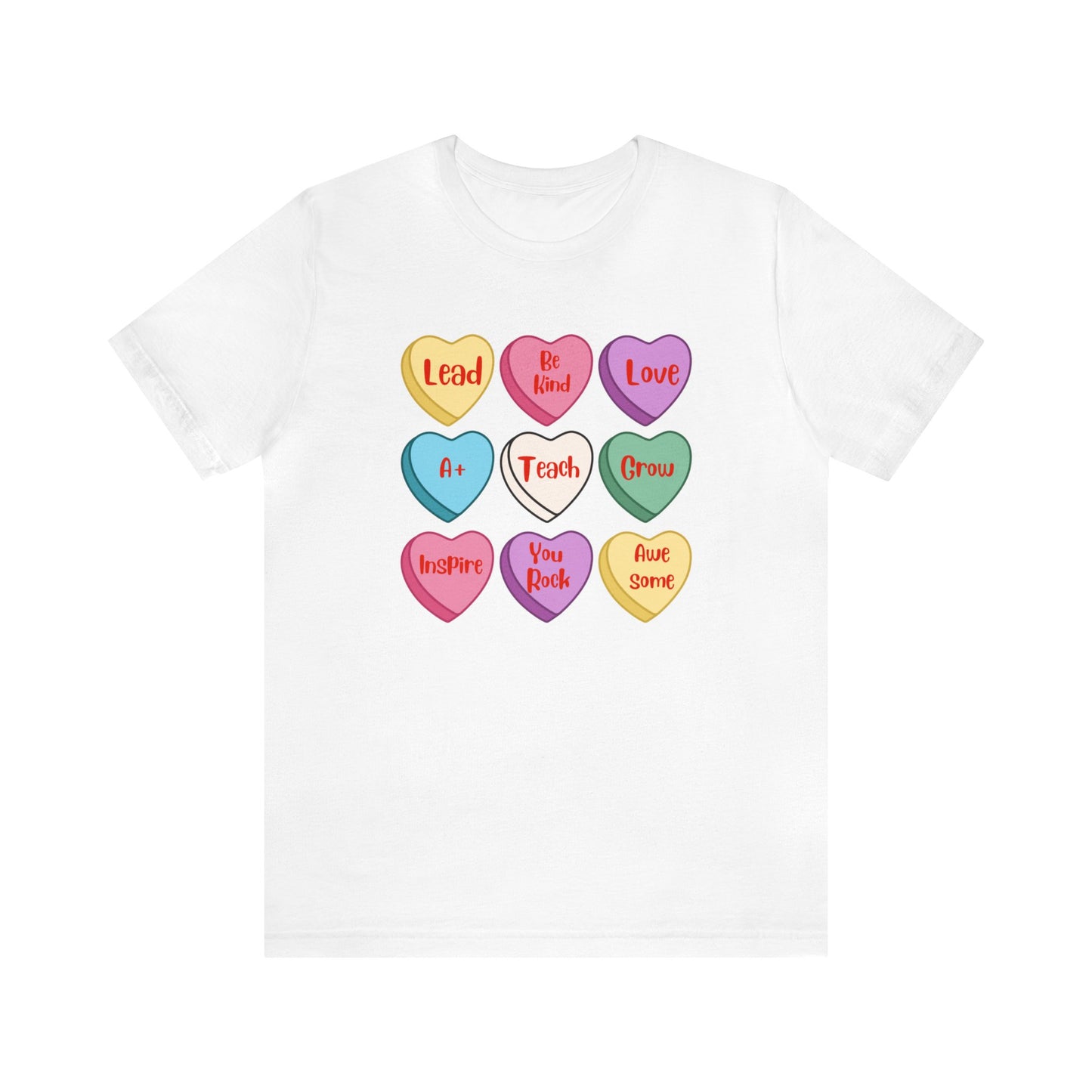 Teacher Conversation Hearts Short Sleeve Tee