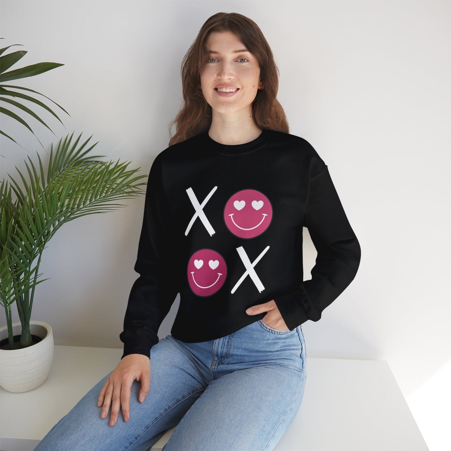 XOXO Smiley Face Crewneck Sweatshirt