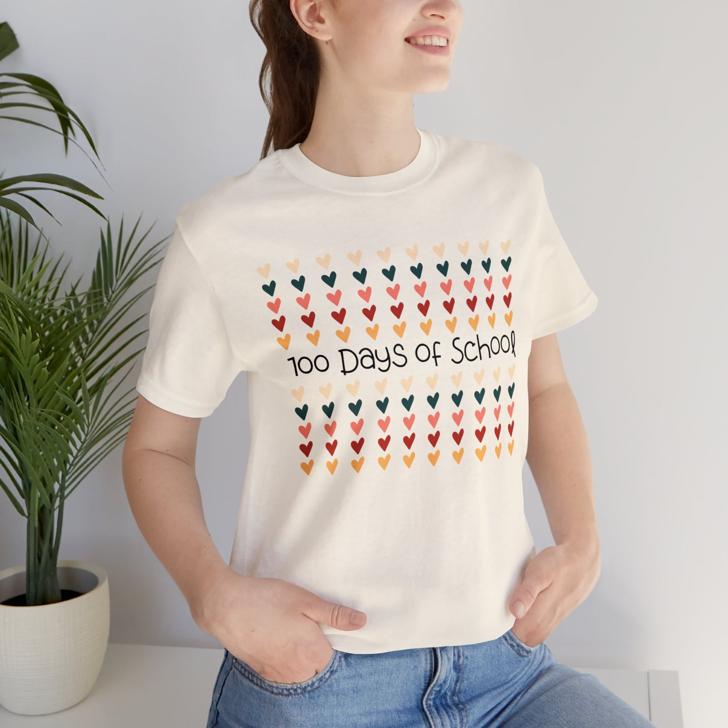 Hearts 100 Days of School Short Sleeve Tee