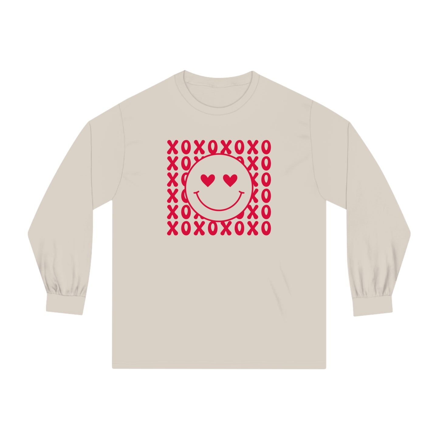 XOXO Heart Eyes Smiley Face Long Sleeve T-Shirt