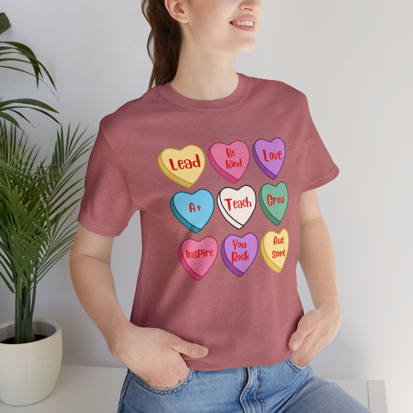 Teacher Conversation Hearts Short Sleeve Tee