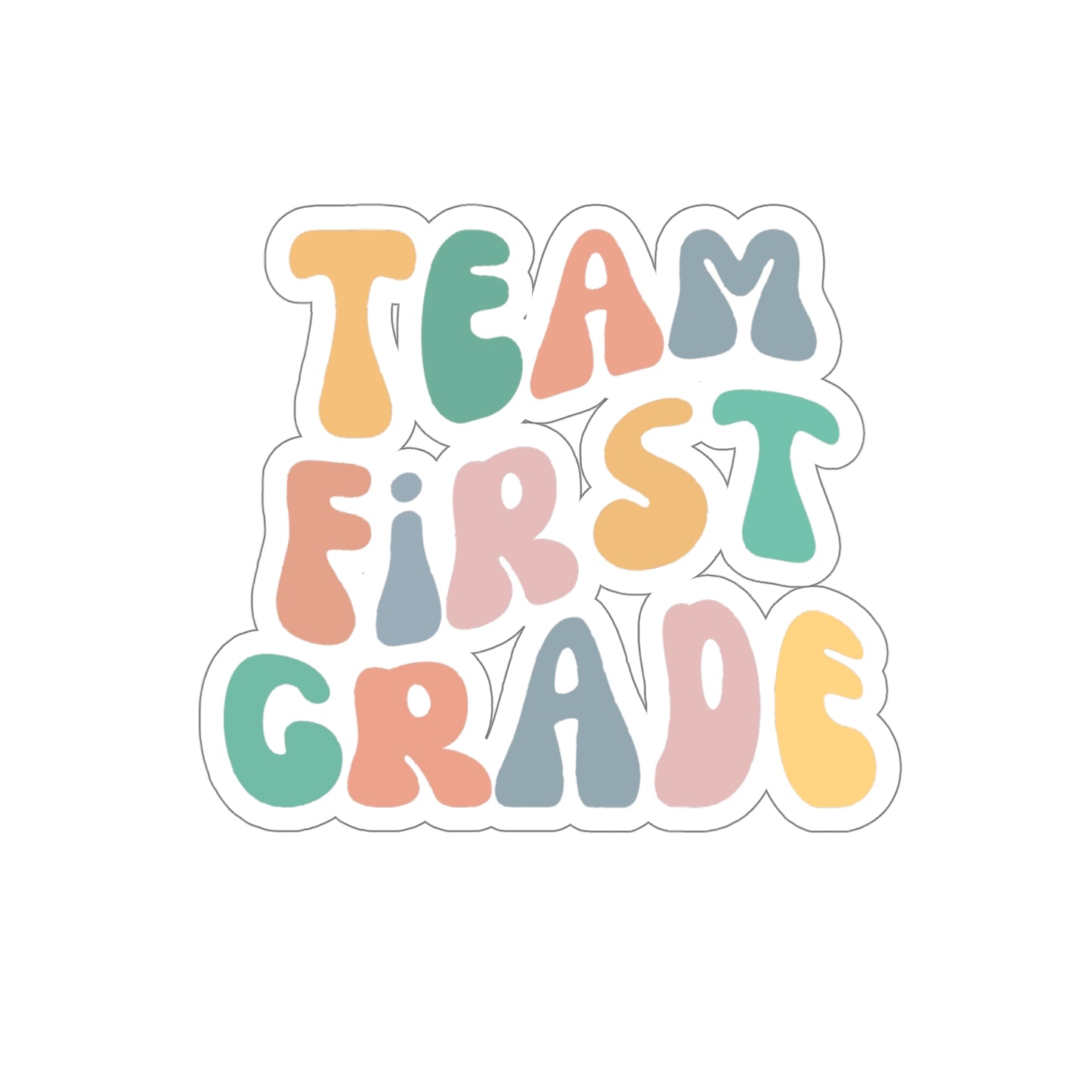 Cool Retro Team First Grade Sticker