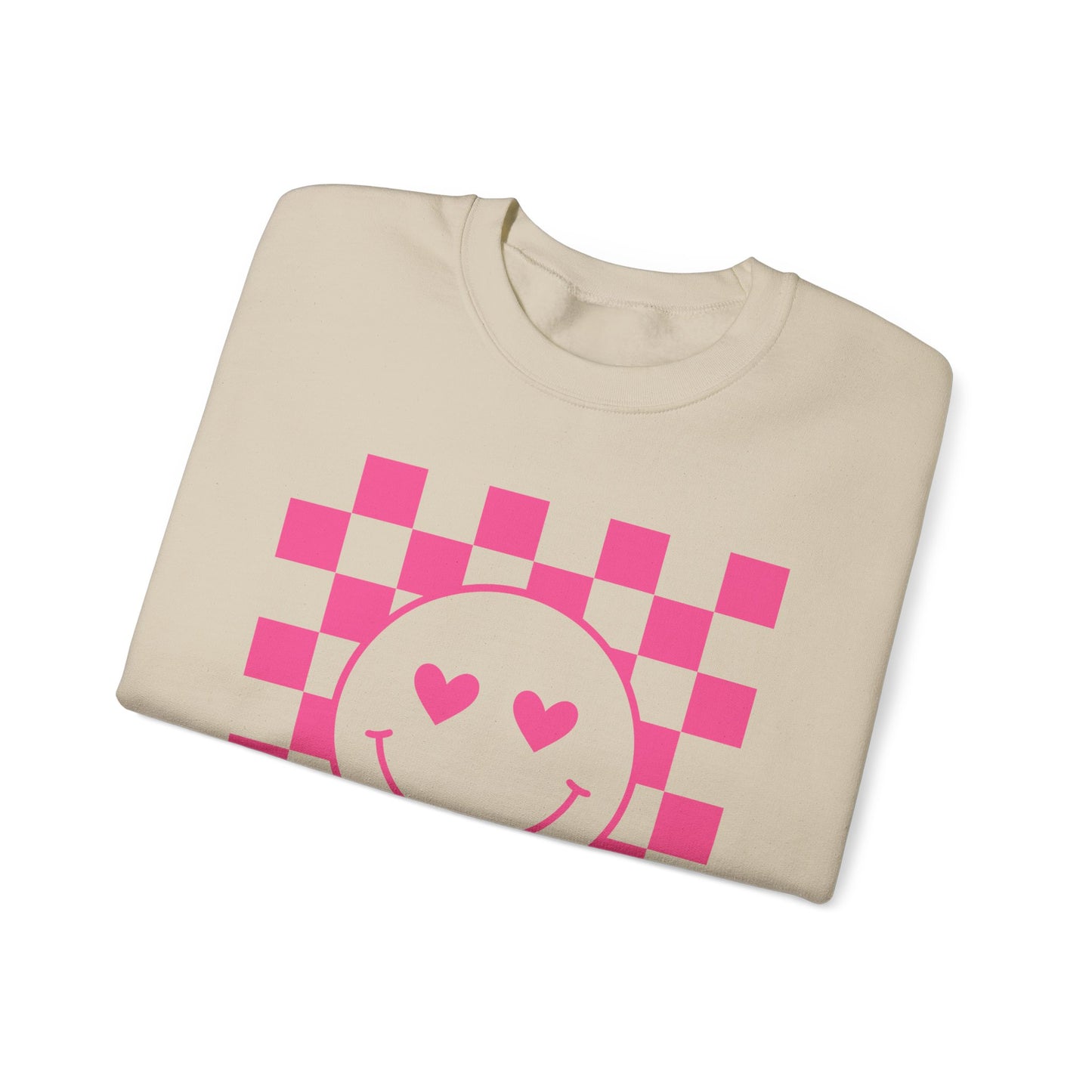 Checkered Hearts Crewneck Sweatshirt