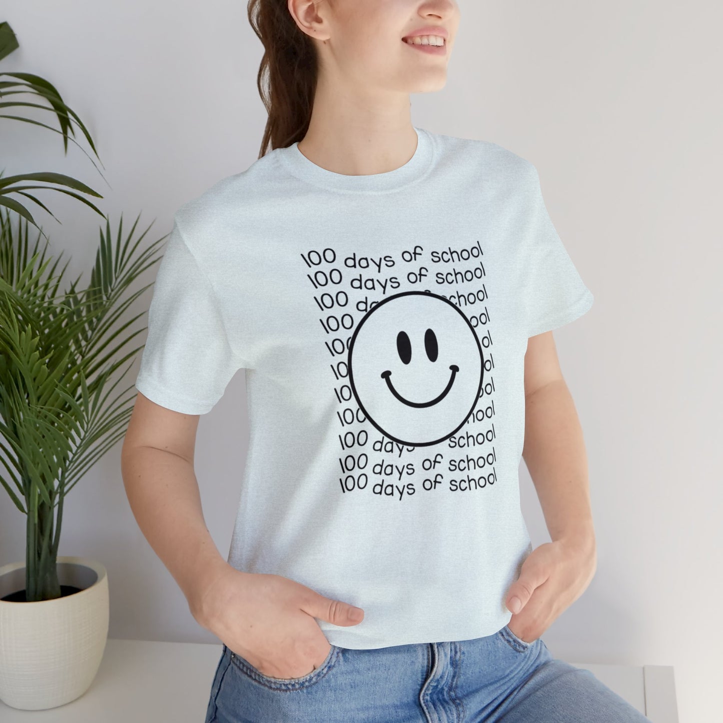 Smiley Face 100 Days of School Short Sleeve Tee