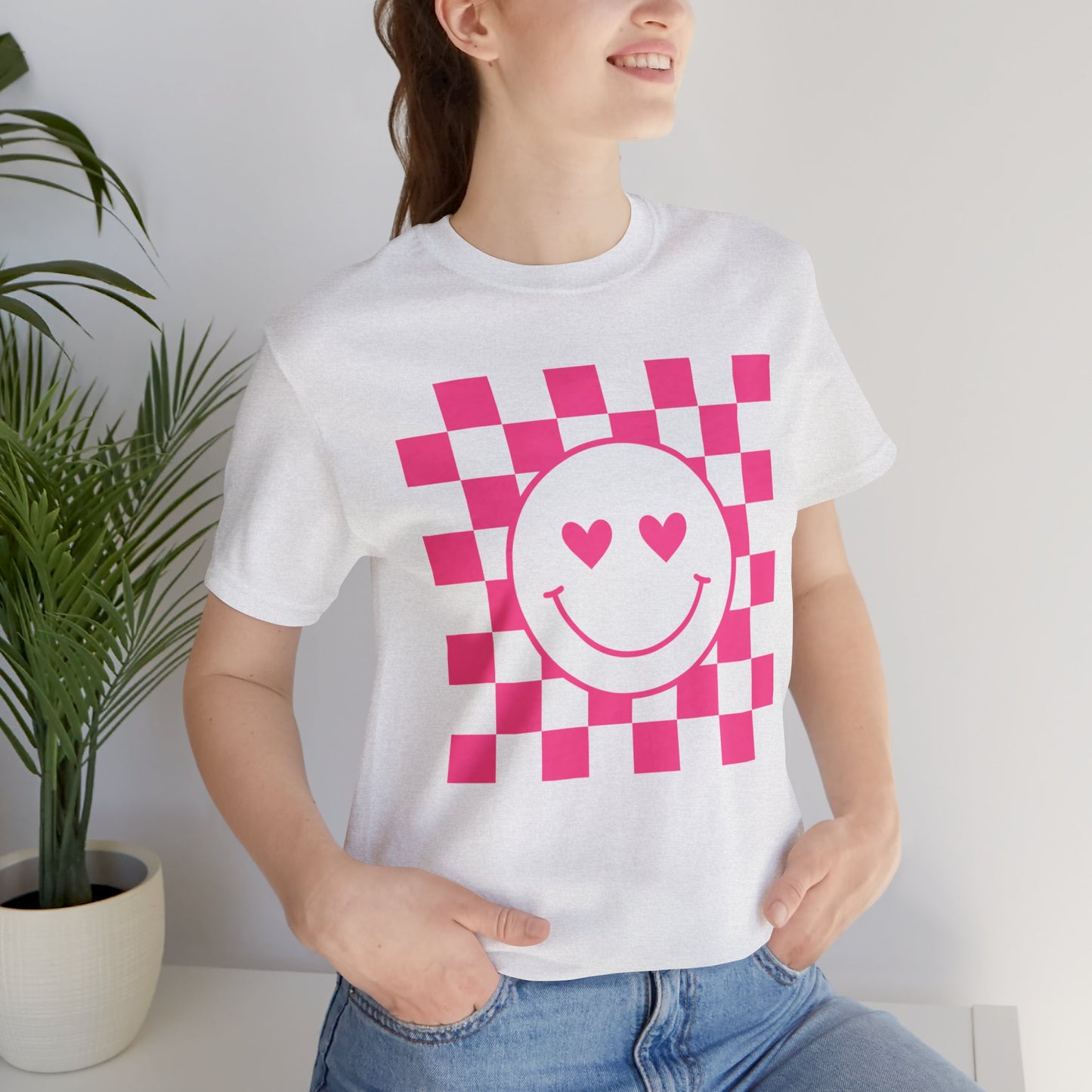 Checkered Hearts Short Sleeve Tee