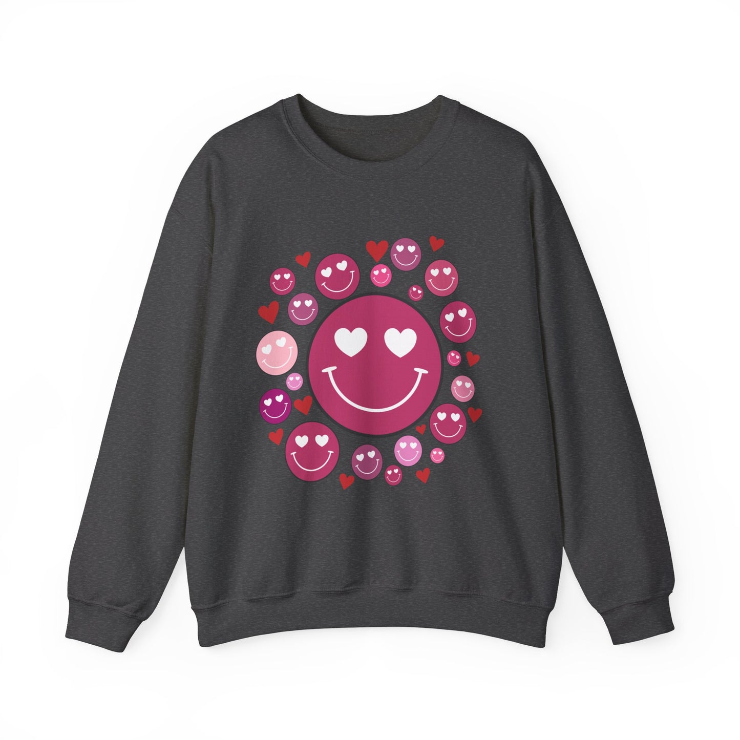 Heart Smiley Faces Crewneck Sweatshirt