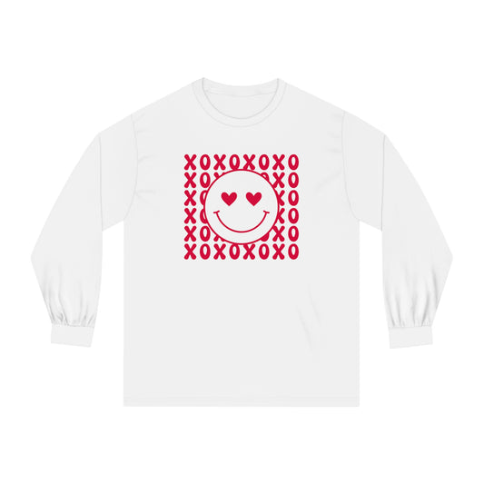 XOXO Heart Eyes Smiley Face Long Sleeve T-Shirt