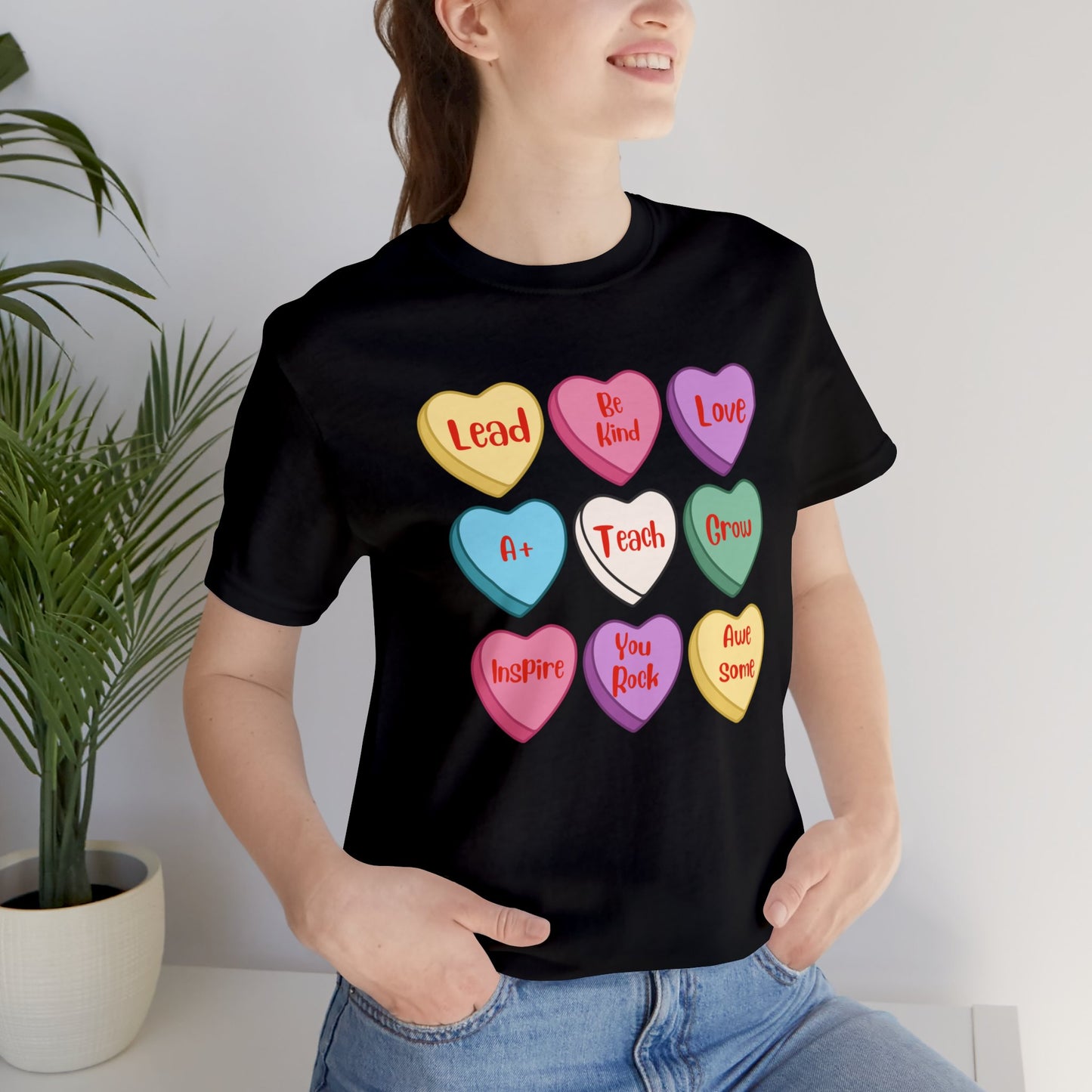 Teacher Conversation Hearts Short Sleeve Tee