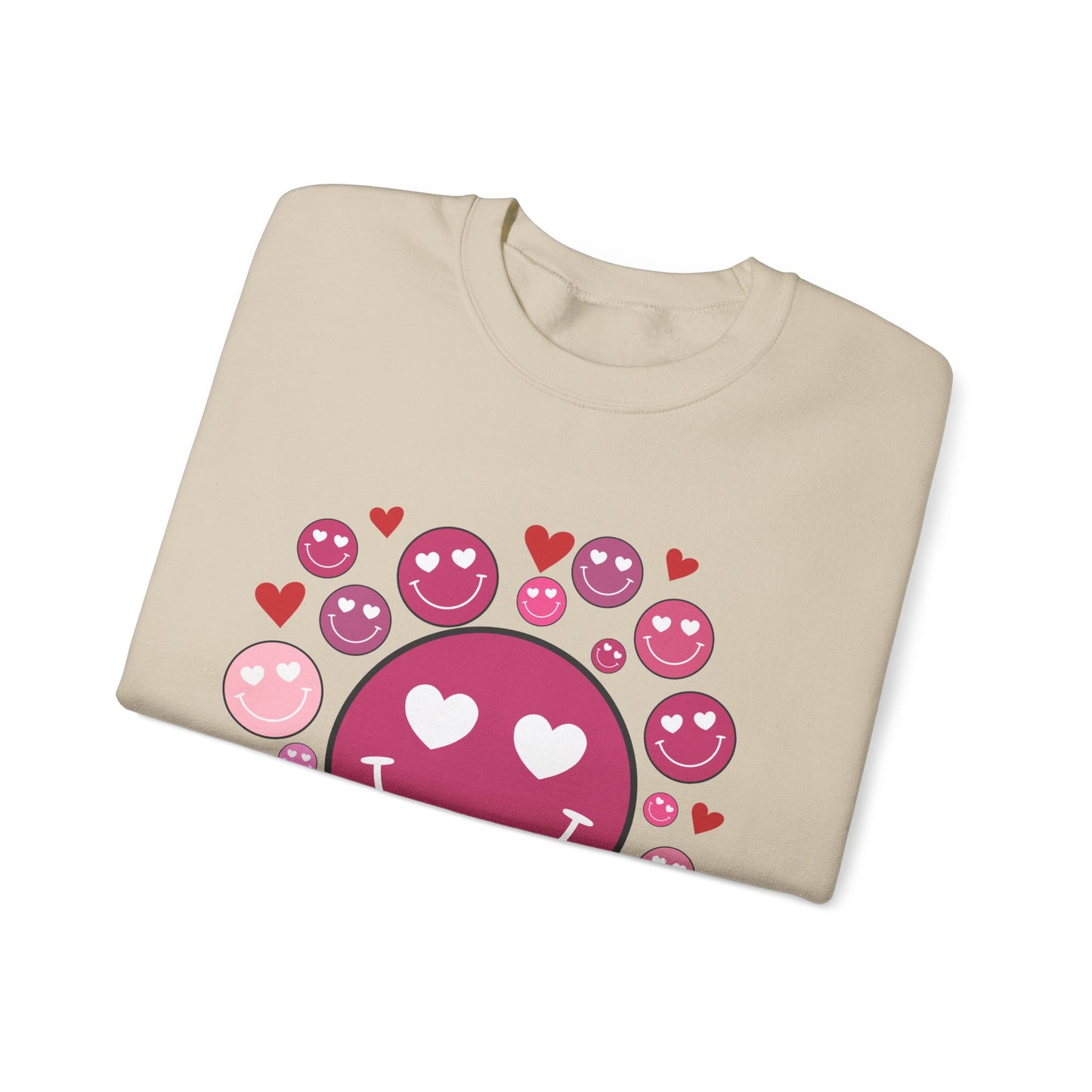 Heart Smiley Faces Crewneck Sweatshirt