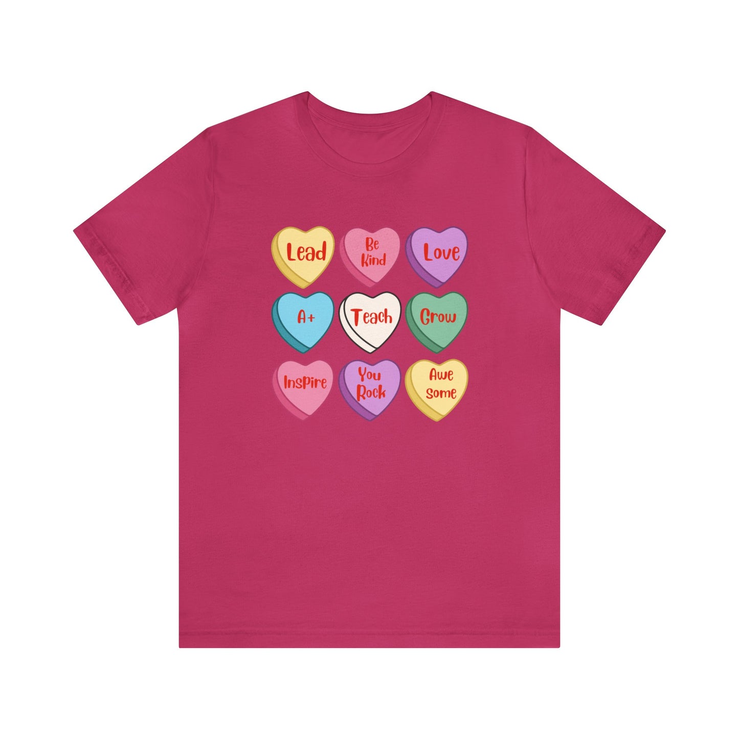 Teacher Conversation Hearts Short Sleeve Tee