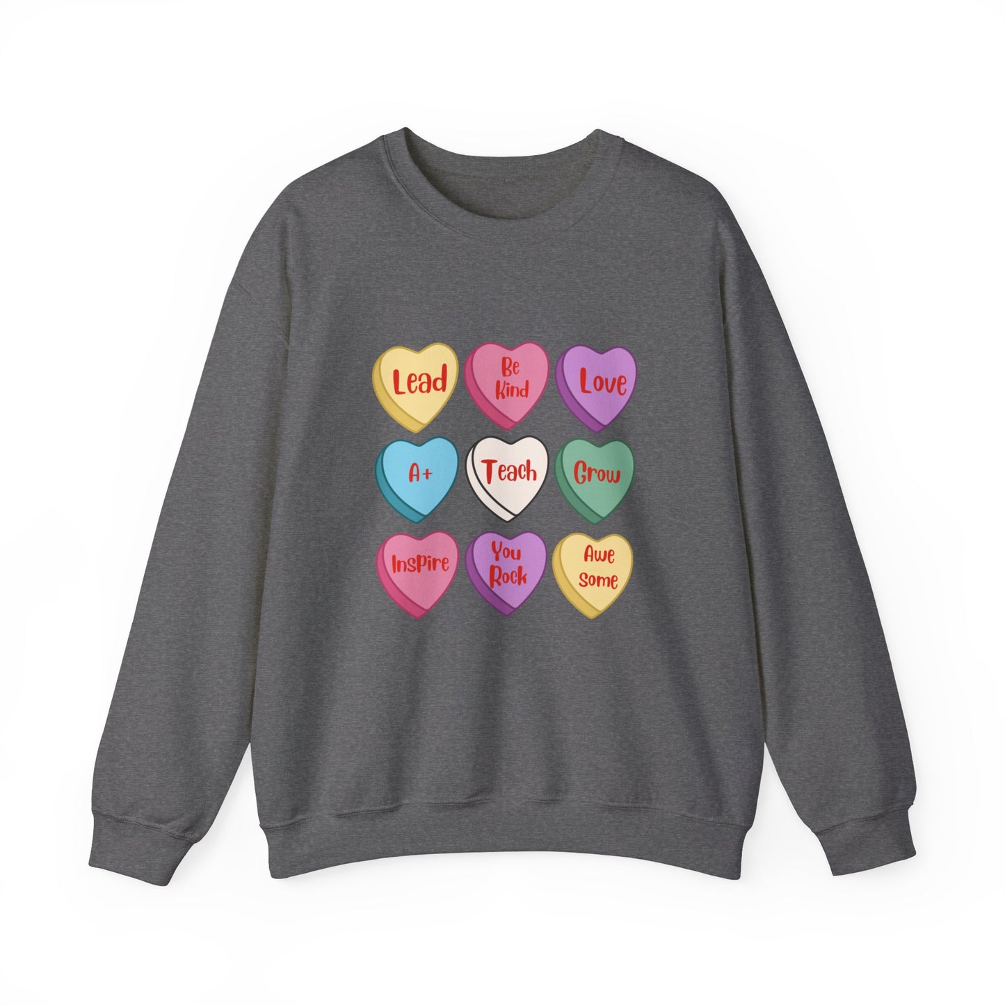 Teacher Conversation Hearts Crewneck Sweatshirt