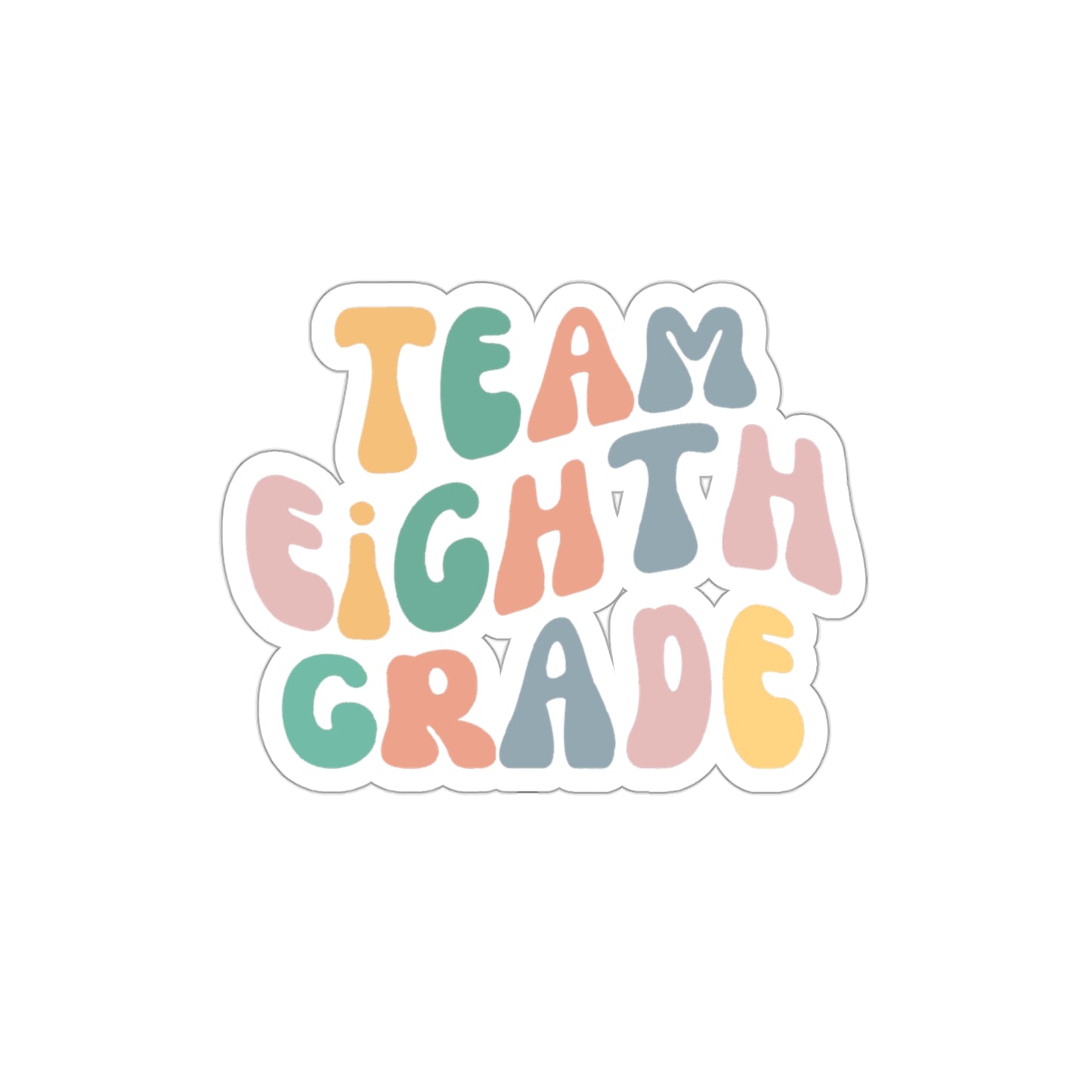 Cool Retro Team Eighth Grade Sticker