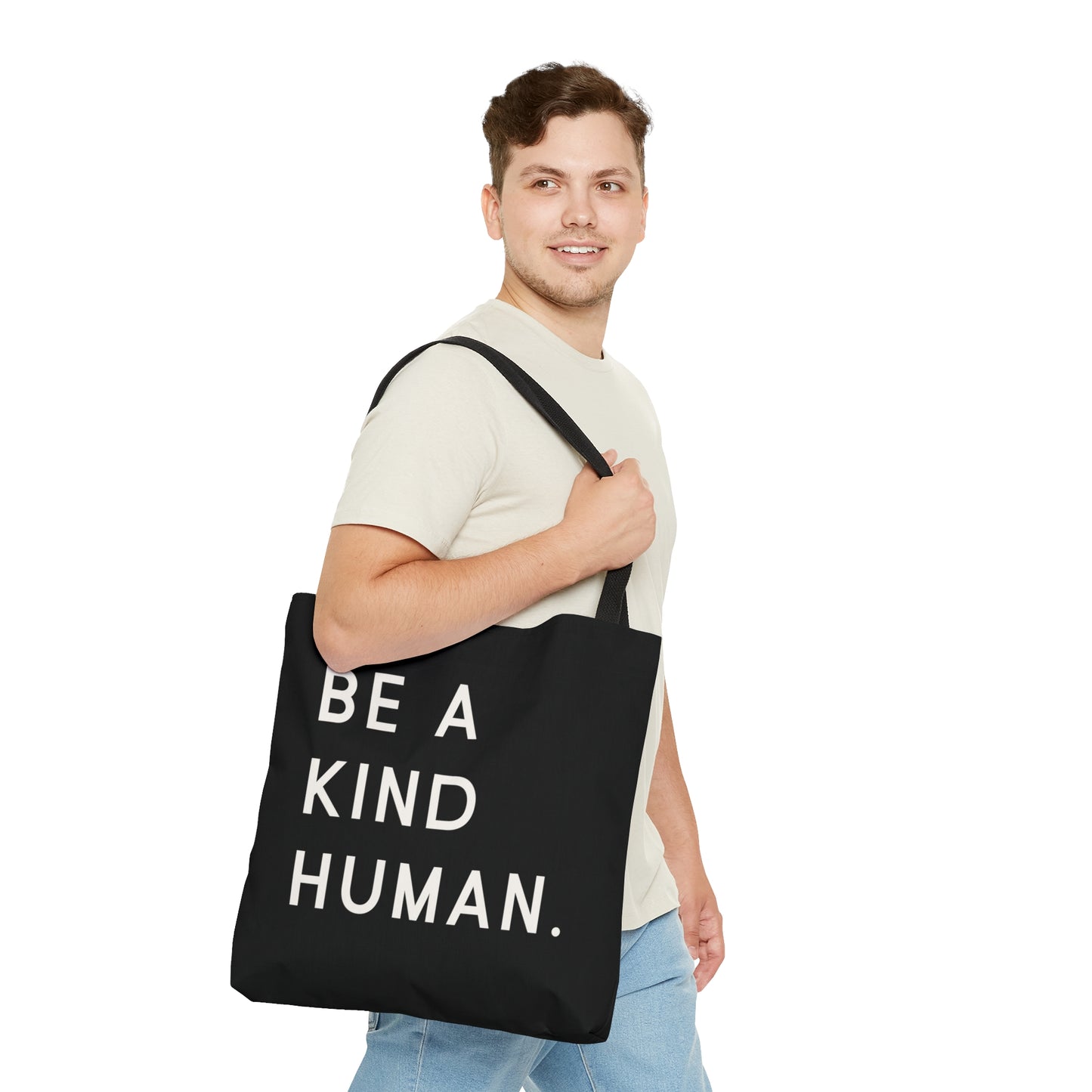 Be a Kind Human Tote. (Black)