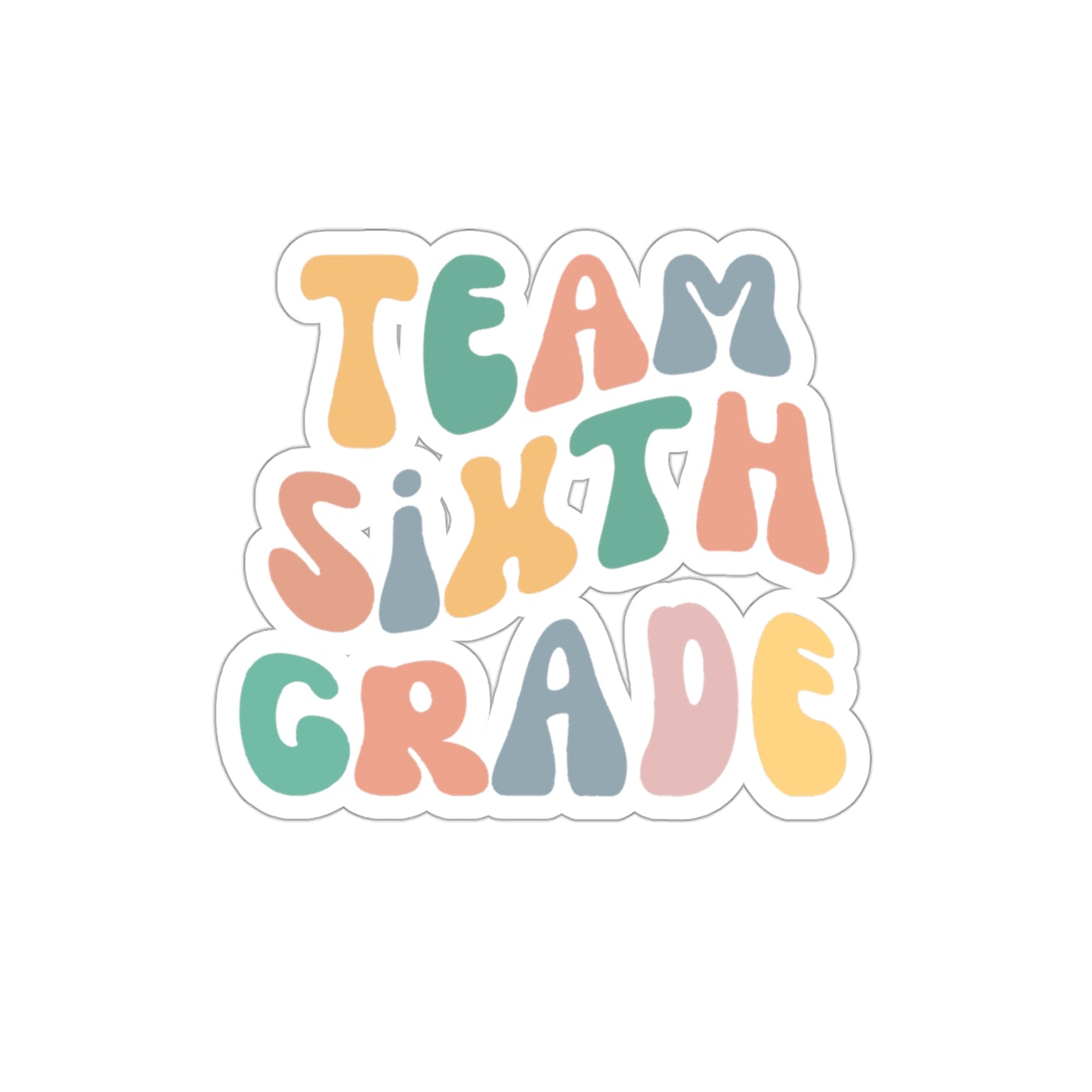 Cool Retro Team Sixth Grade Sticker