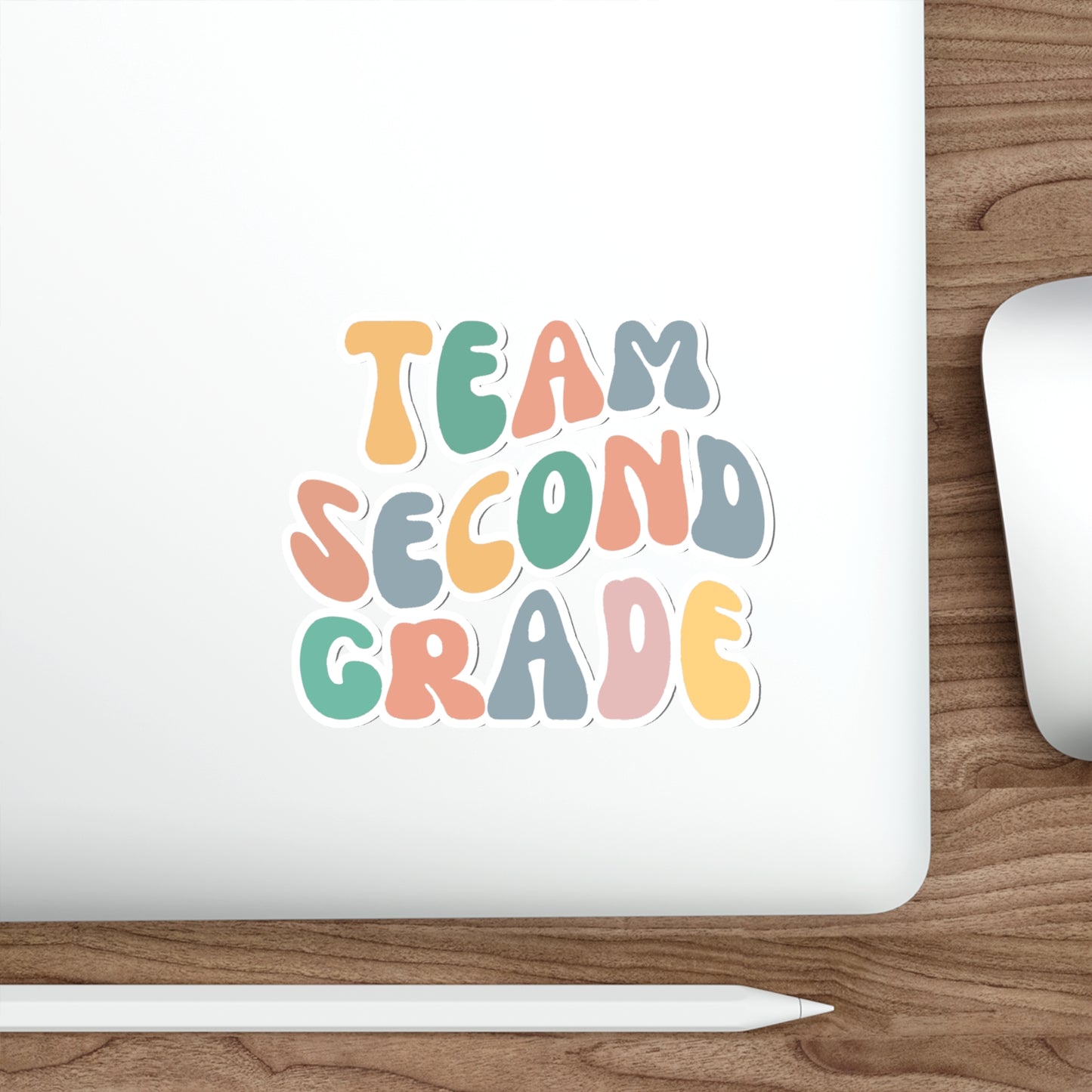 Cool Retro Team Second Grade Sticker