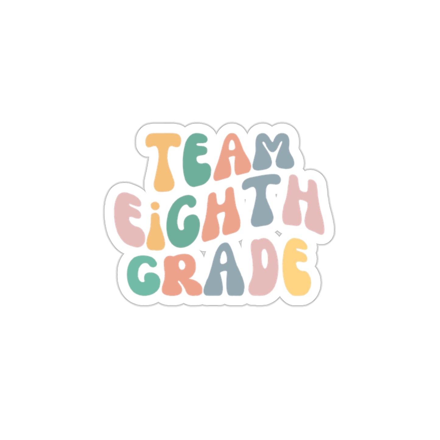 Cool Retro Team Eighth Grade Sticker