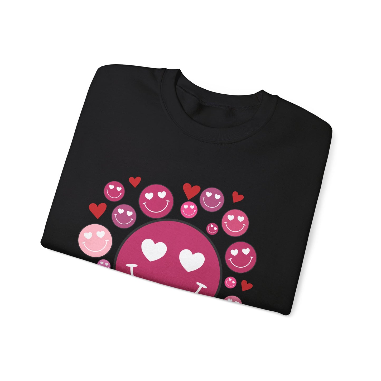 Heart Smiley Faces Crewneck Sweatshirt