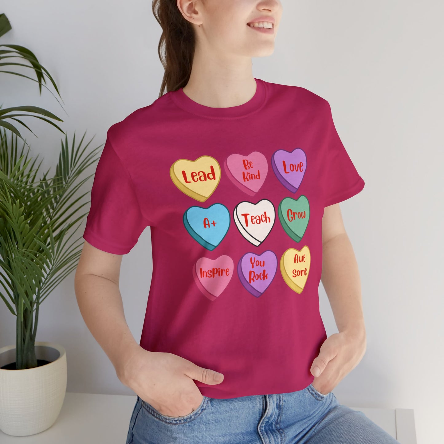 Teacher Conversation Hearts Short Sleeve Tee