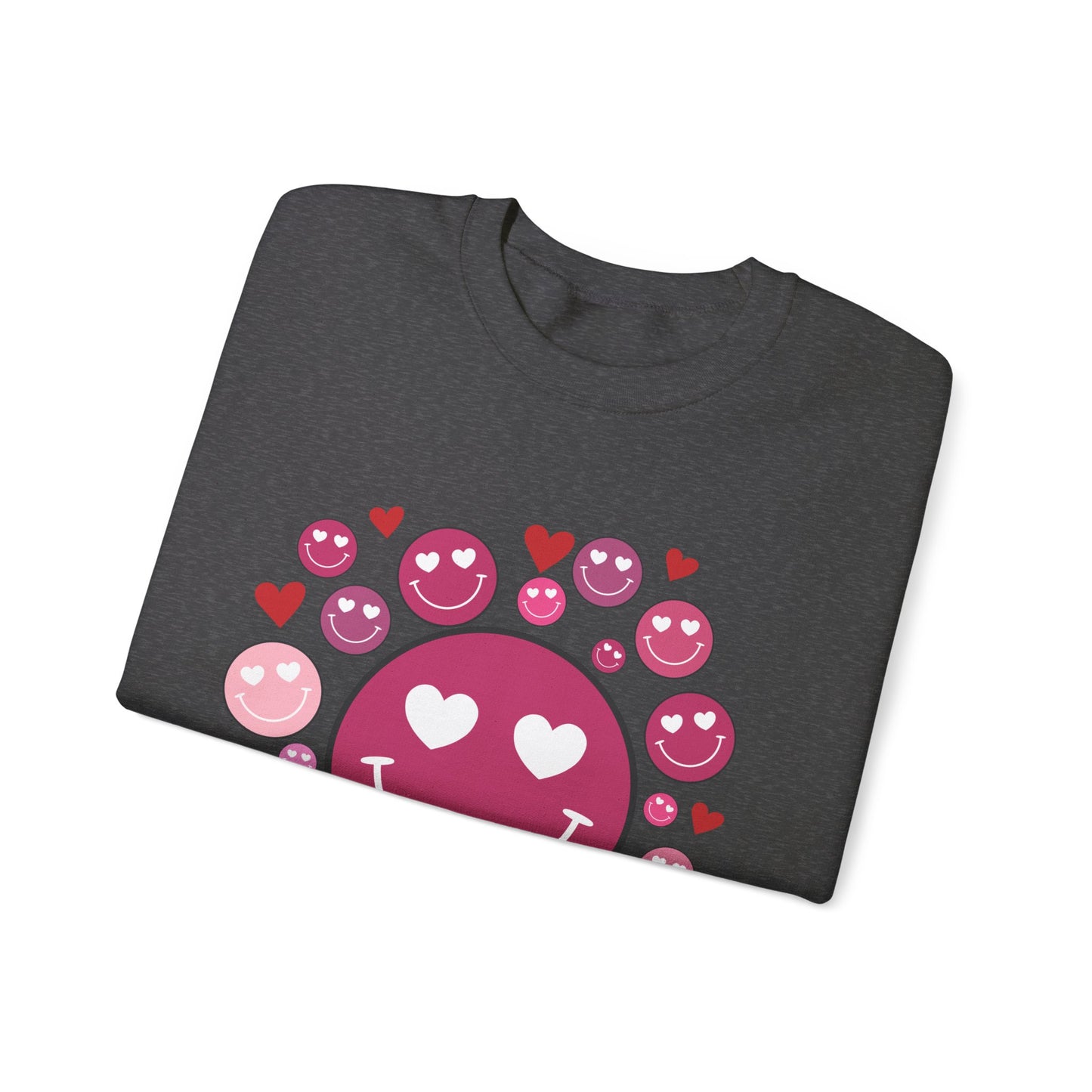 Heart Smiley Faces Crewneck Sweatshirt