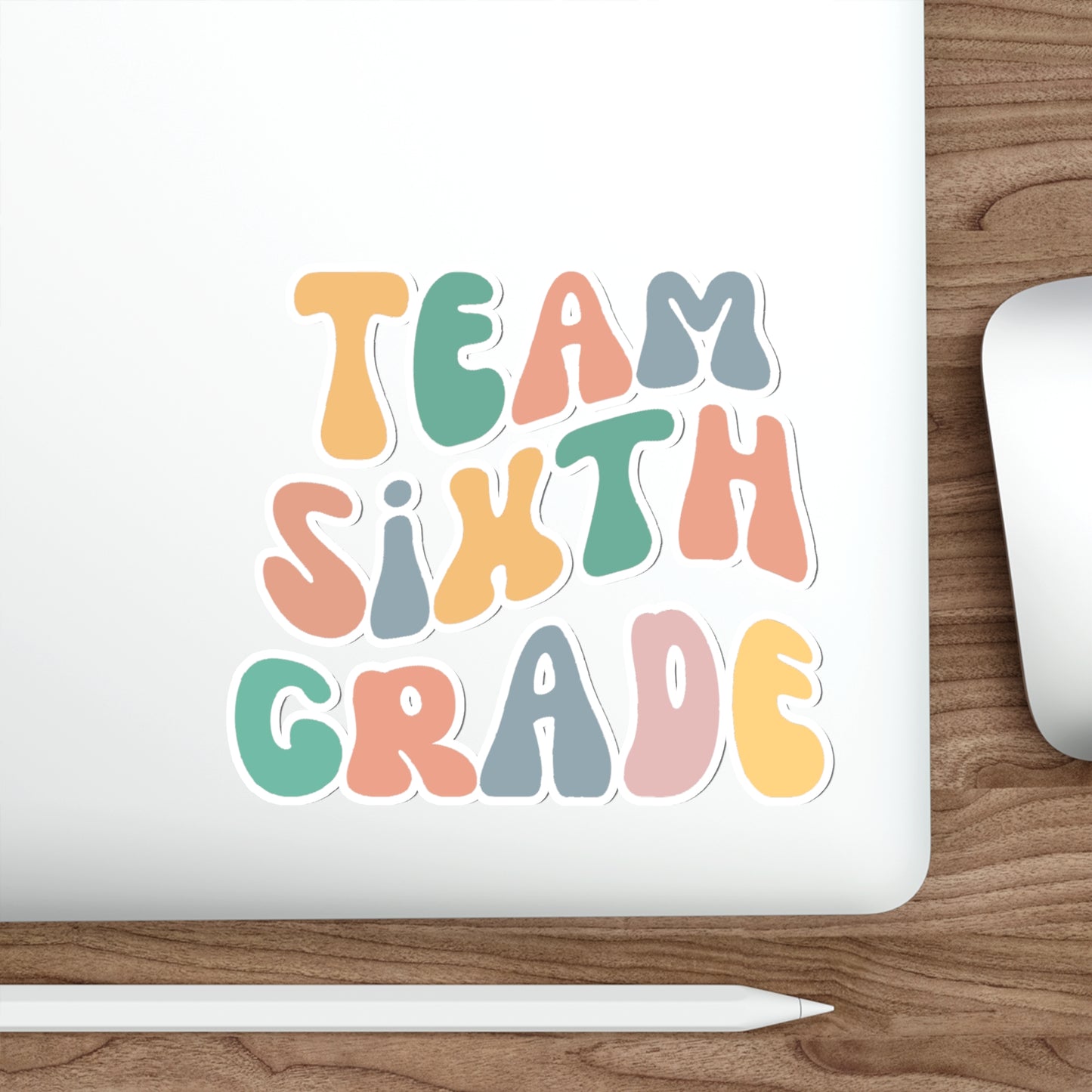 Cool Retro Team Sixth Grade Sticker